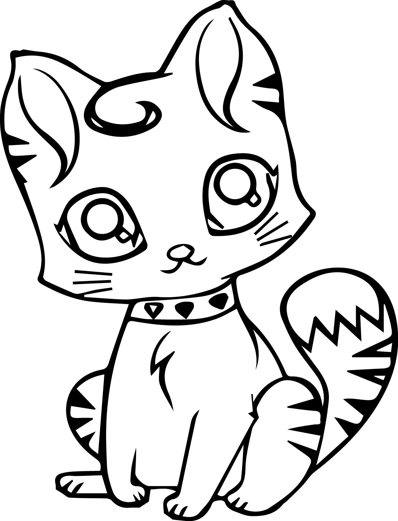 Kawaii Cat Girl Coloring Pages
 Cute Cat Coloring Pages coloringsuite