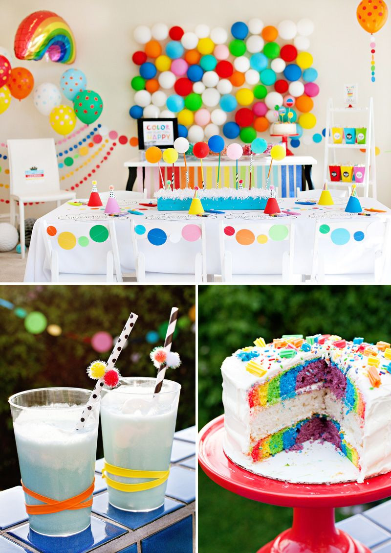 Kids Birthday Decoration Ideas
 A Modern Rainbow Art Party Kids Birthday