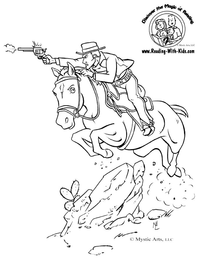Kids Coloring Pages Cowboys
 Halloween