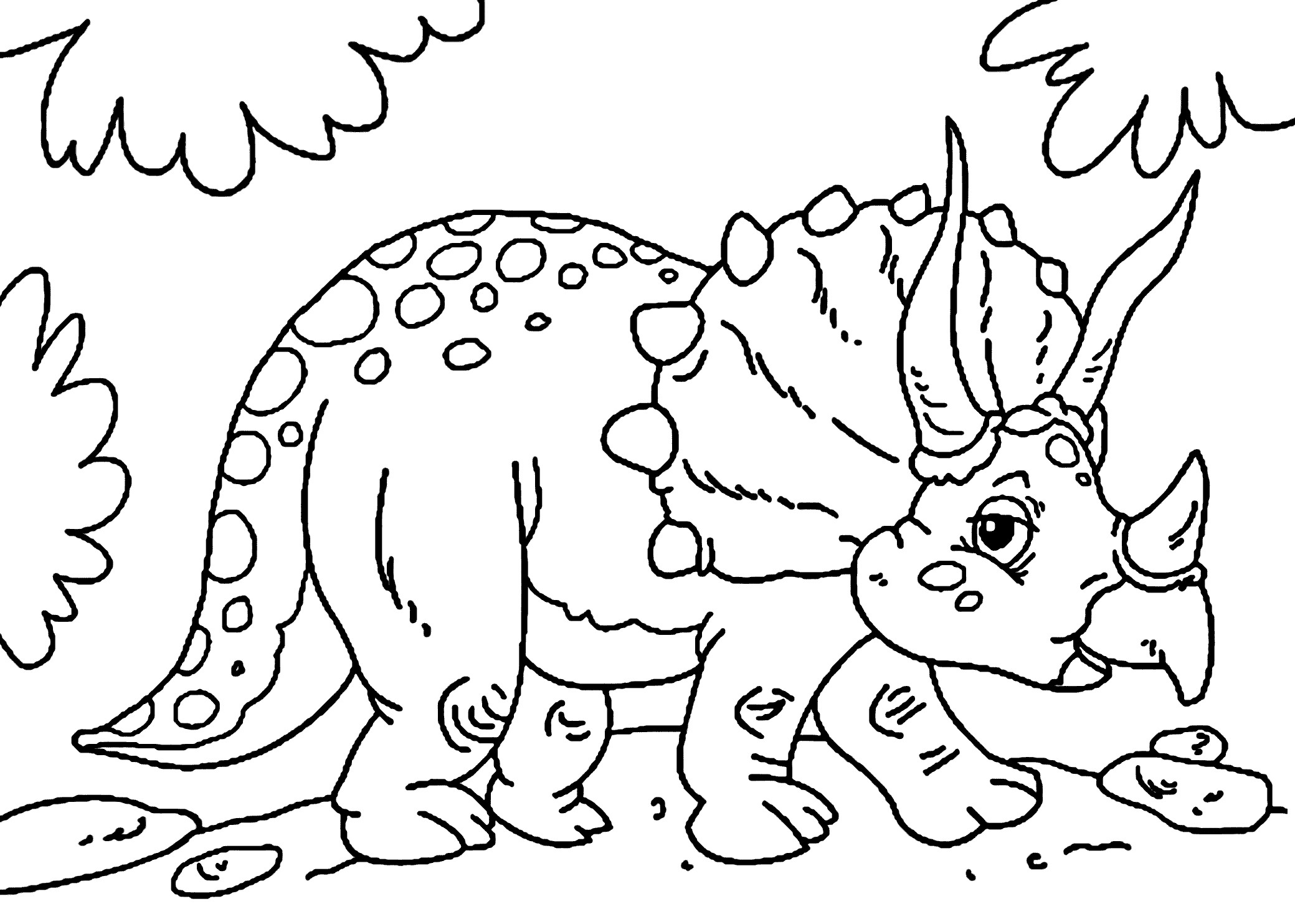 Kids Coloring Pages Dinosaur
 Cute little triceratops dinosaur coloring pages for kids
