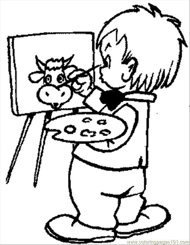 Kids Coloring Pages Performing Arts Boys
 Toddler Painting line Coloring Home
