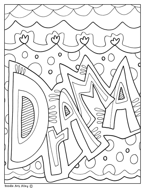 Kids Coloring Pages Performing Arts Boys
 Drama & Theatre Classroom Doodles