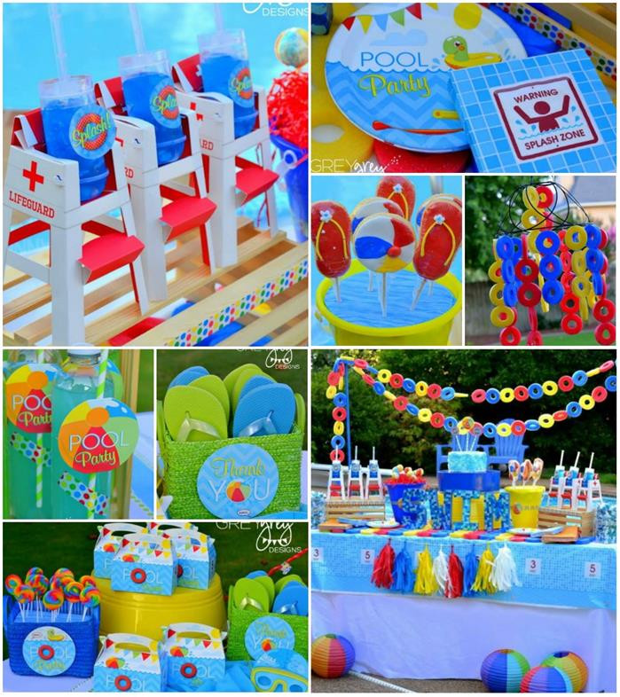Kids Pool Party Ideas
 Kara s Party Ideas Summer Pool Party Ideas Planning Cake