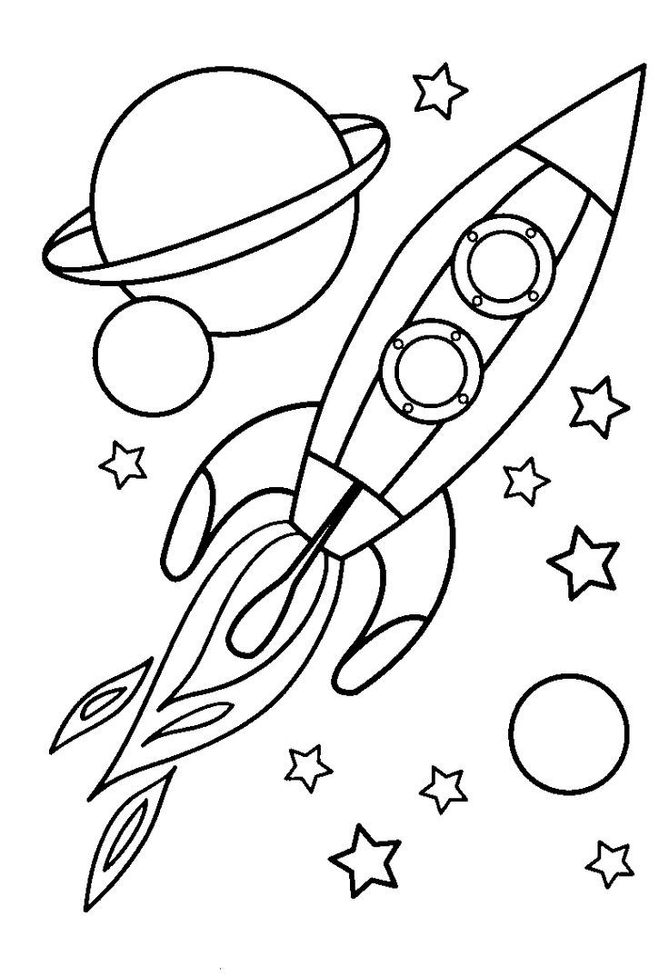 Kindergarten Coloring Pages For Boys
 Rocket clipart colouring page Pencil and in color rocket