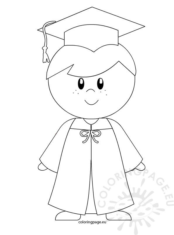 Kindergarten Coloring Pages For Boys
 Kindergarten boy graduation coloring page – Coloring Page