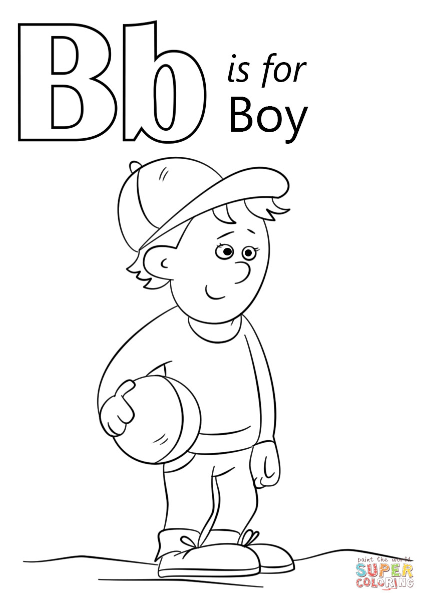 Kindergarten Coloring Pages For Boys
 Letter B is for Boy coloring page
