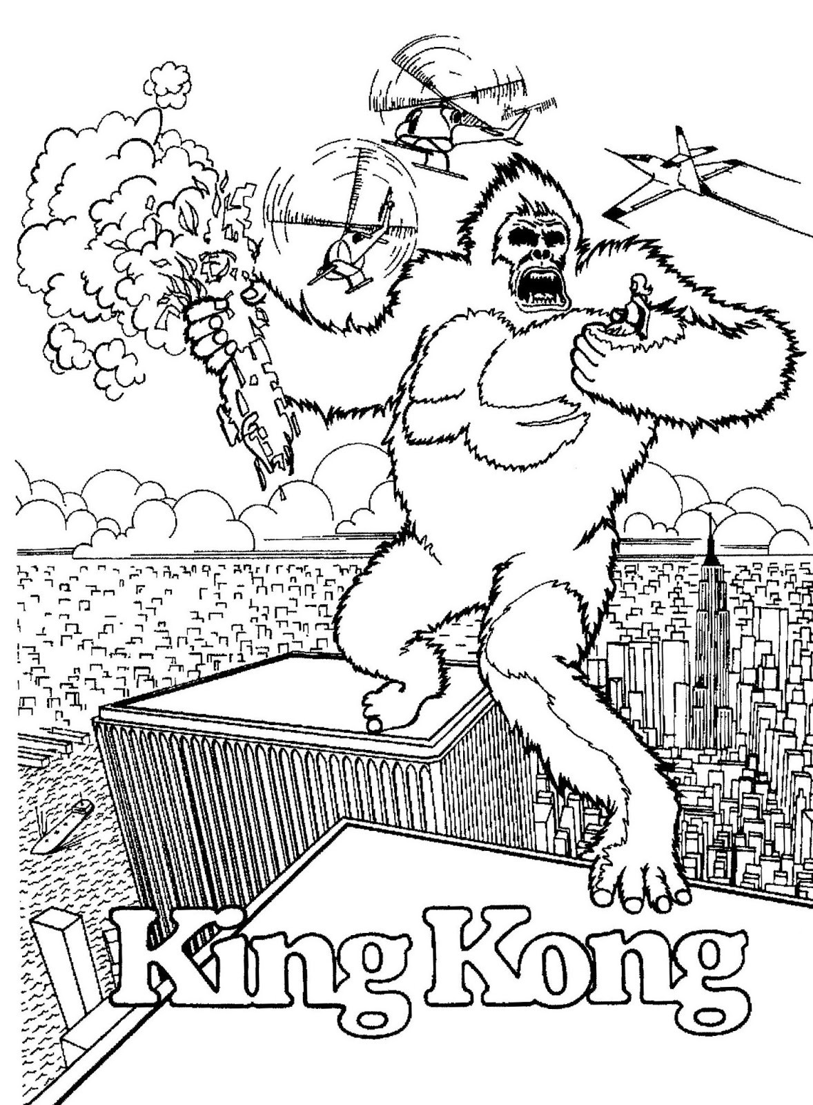King Kong Coloring Pages
 Mostly Paper Dolls Too April 2014