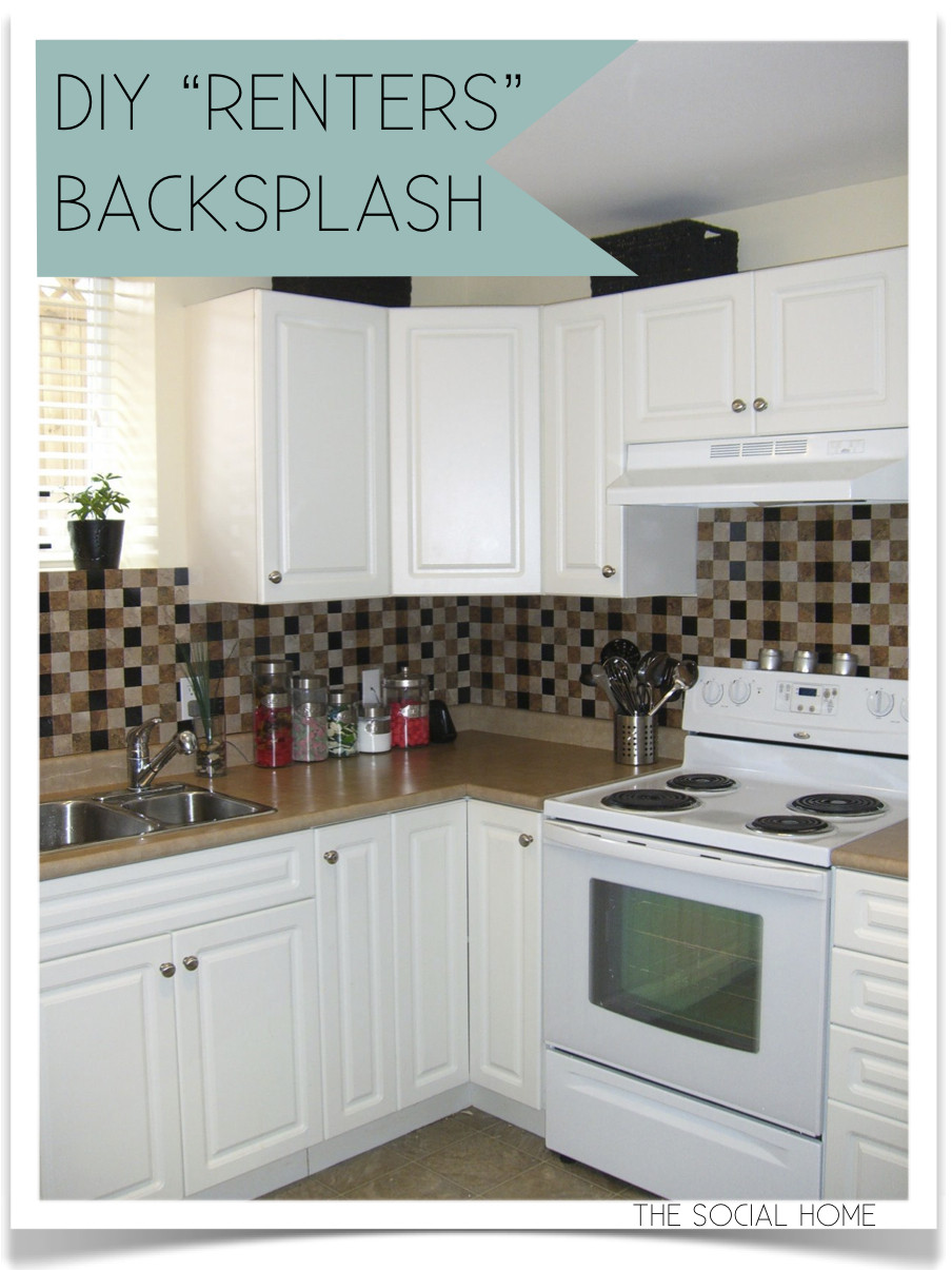 Kitchen Backsplash Diy
 DIY "Renters" Backsplash with Vinyl Tile