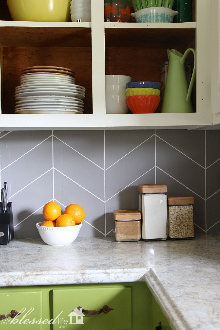 Kitchen Backsplash Diy
 DIY Herringbone Tile Backsplash