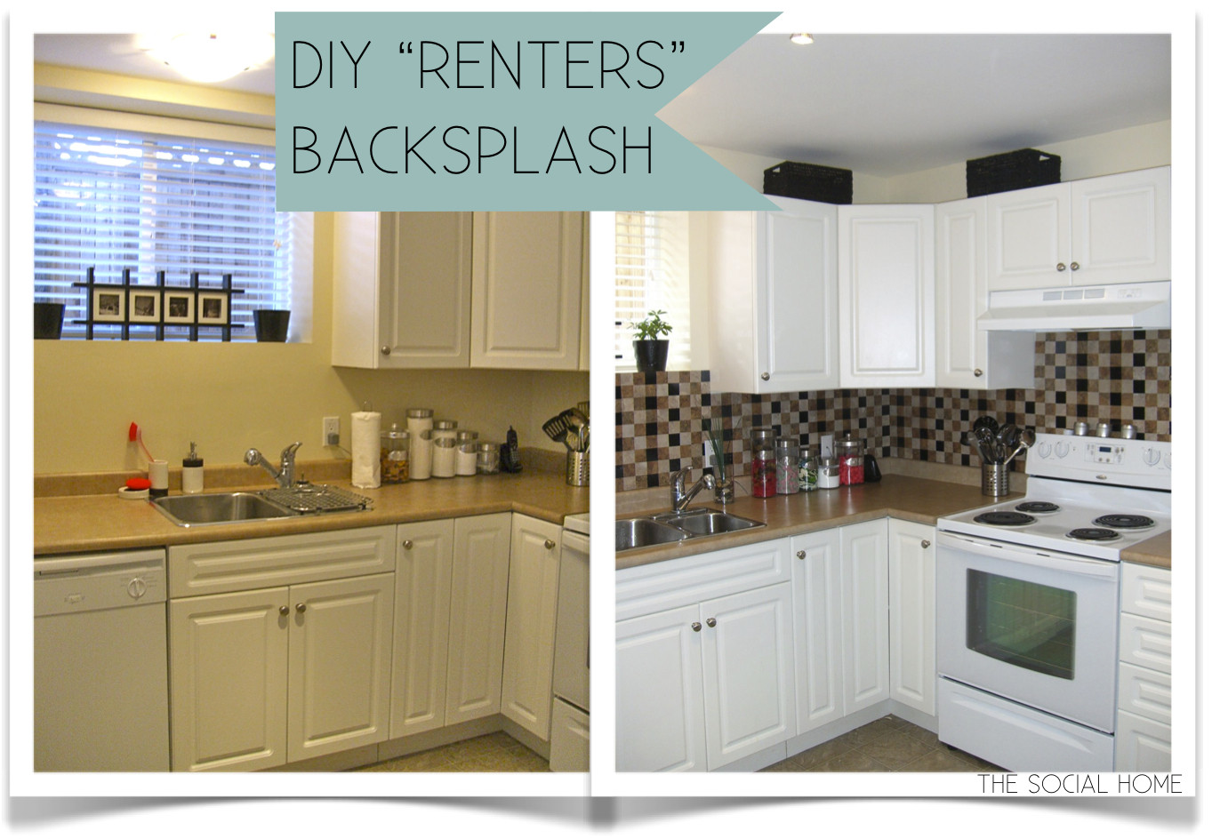 Kitchen Backsplash Diy
 DIY "Renters" Backsplash with Vinyl Tile