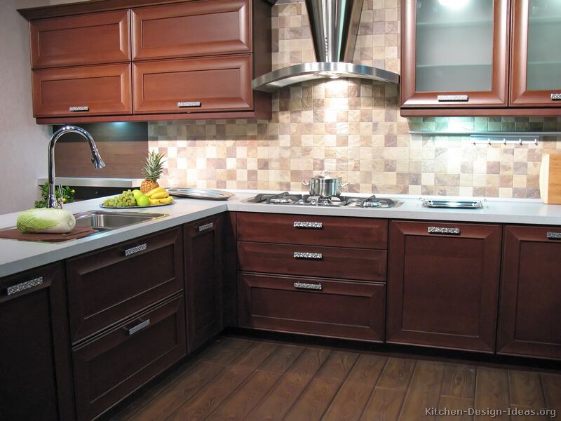 Kitchen Backsplash Ideas For Dark Cabinets
 of Kitchens Modern Dark Wood Kitchens