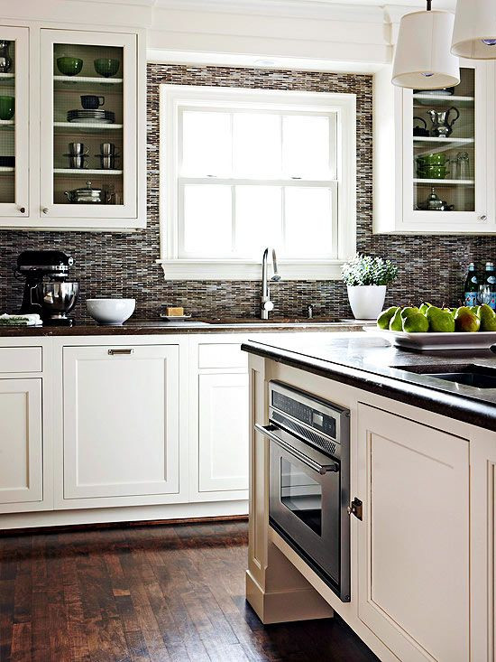 Kitchen Backsplash Ideas With White Cabinets
 Contrasting Kitchen White cabinets and dark grey
