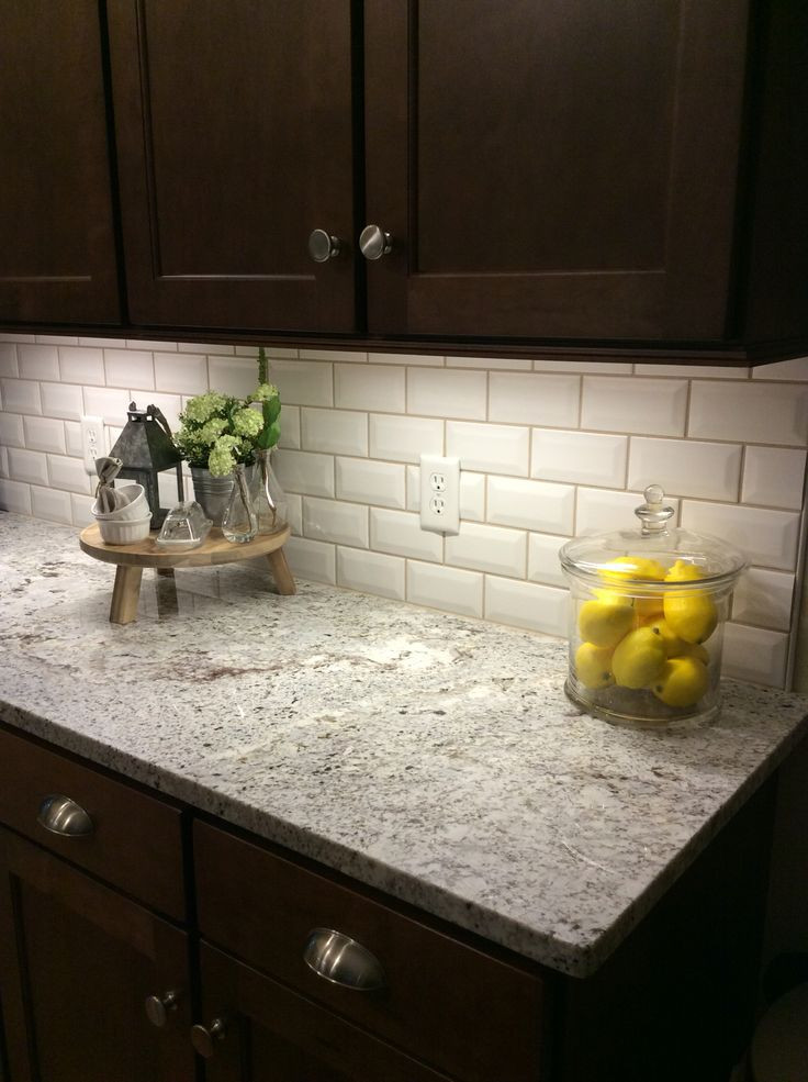 Kitchen Backsplash Subway Tile
 Andino white granite diamond white beveled matte finish
