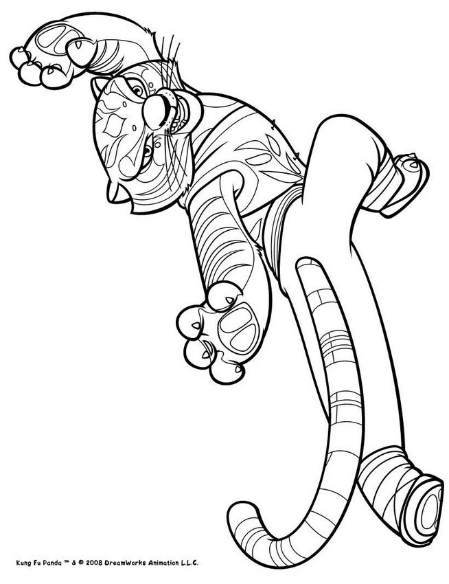 Kungfu Panda Coloring Pages
 Tigress ready to fight coloring pages Hellokids