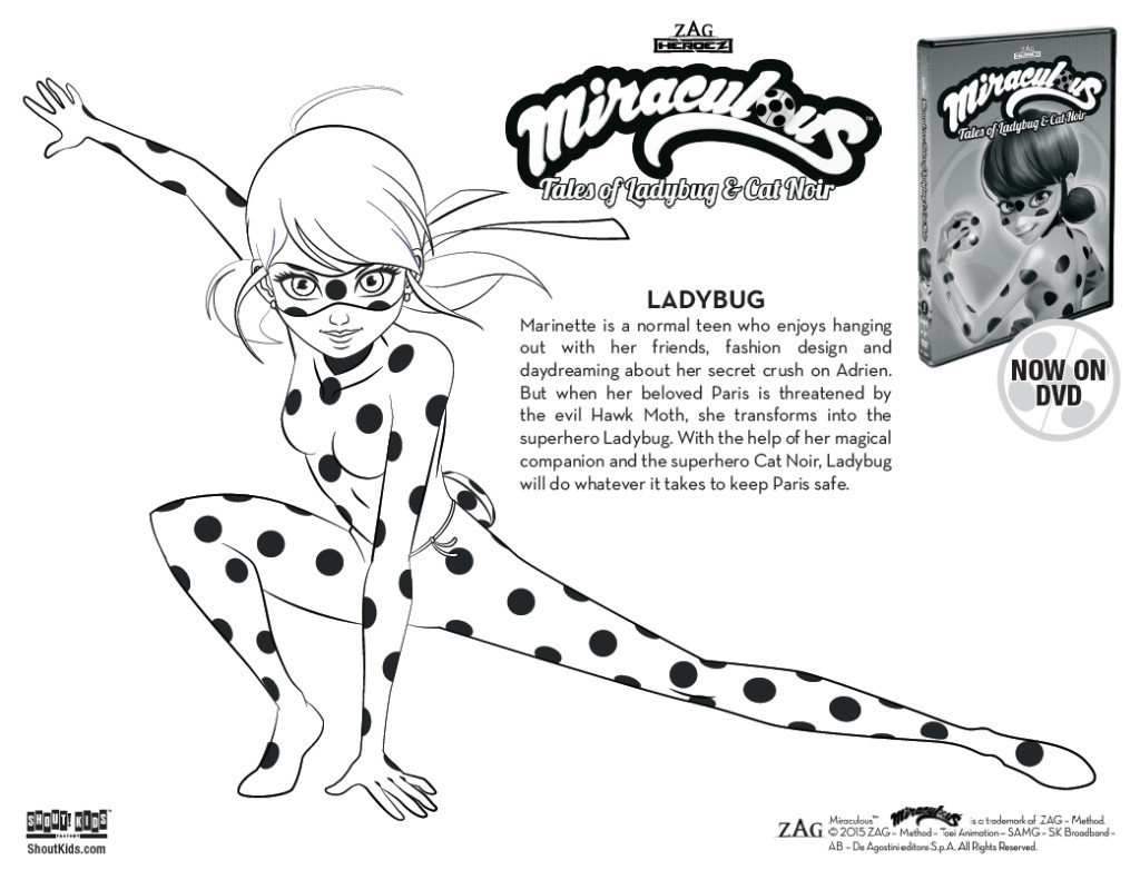 Ladybug Girl Coloring Pages
 Miraculous Tales of Ladybug & Cat Noir Coloring Sheets