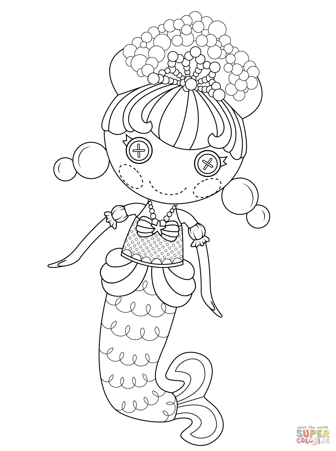 Lalaloopsy Girls Coloring Pages
 Lalaloopsy Bubbly Mermaid coloring page