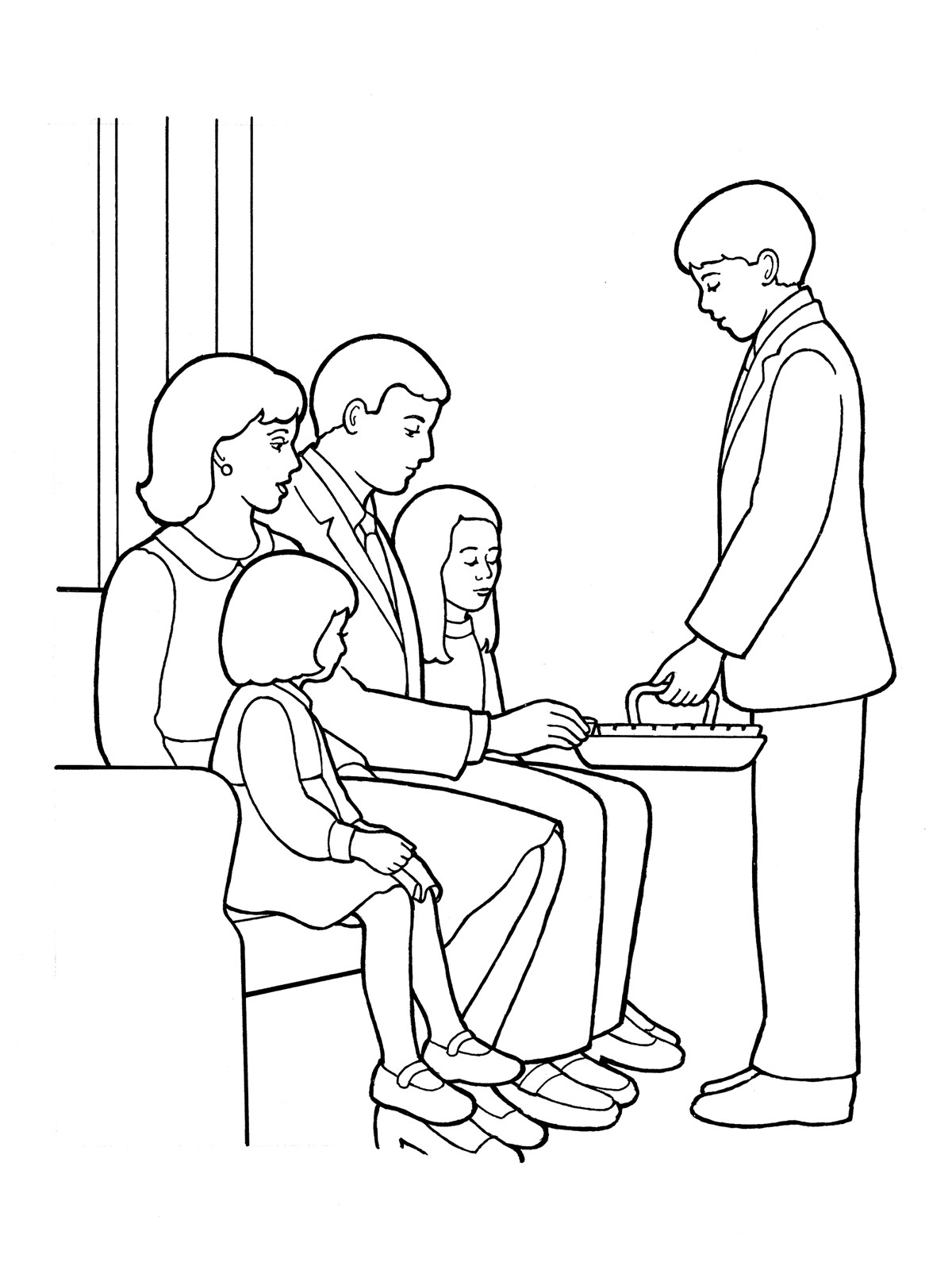Lds Printable Coloring Pages Boys Confirmation
 Deacon Administering the Sacrament