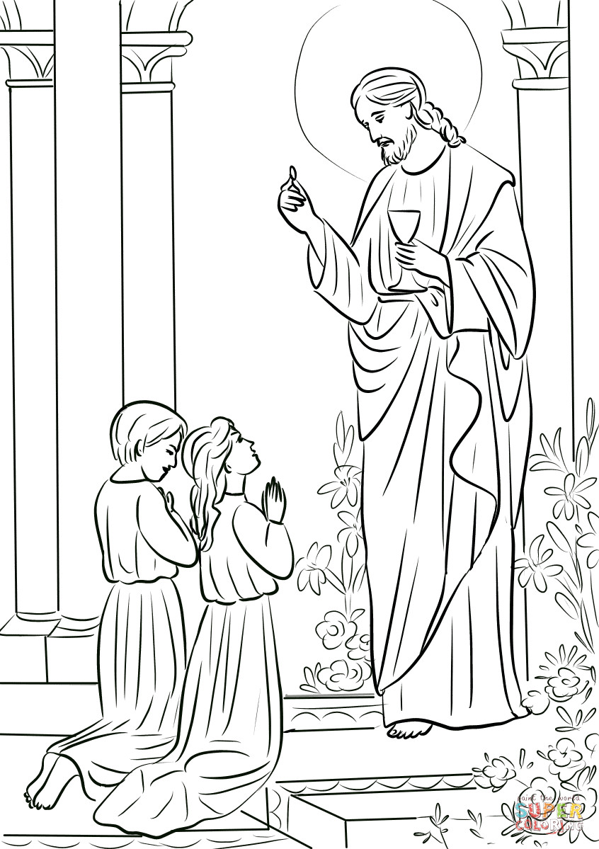 Lds Printable Coloring Pages Boys Confirmation
 Boy and Girl First munion coloring page