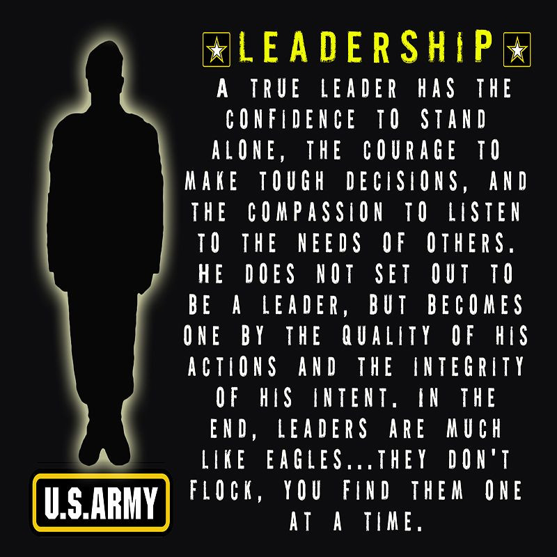 Leadership Quotes Military
 US Army Leadership poster "Eagle" available in a variety