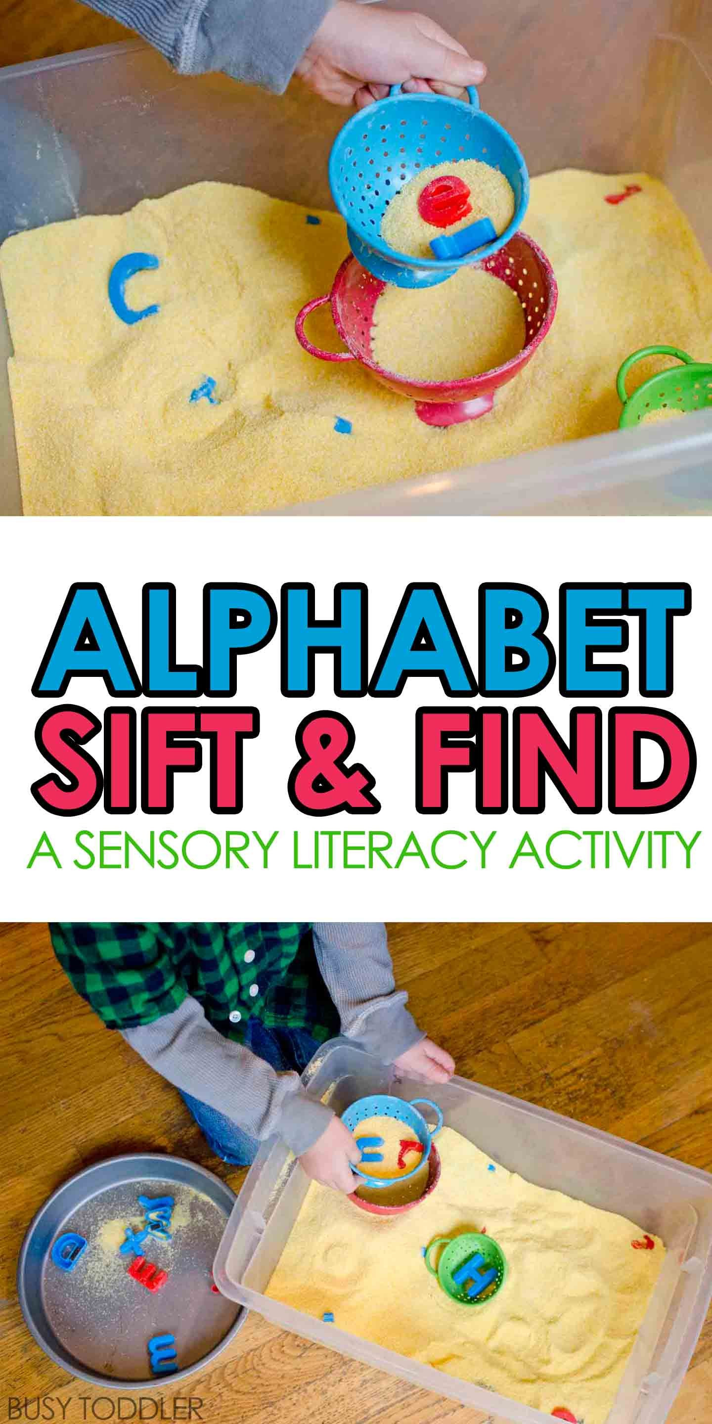 Learning Crafts For Toddlers
 Alphabet Sift and Find BUSY TODDLER