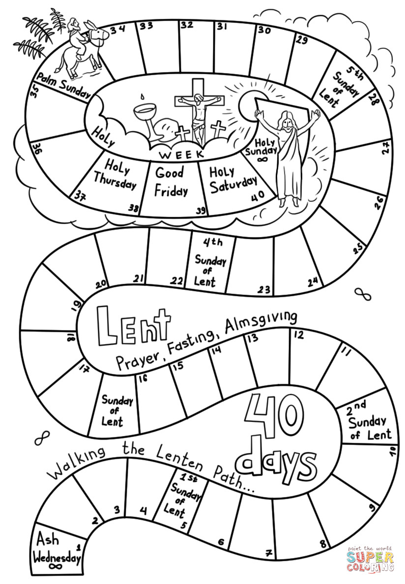 Lent Coloring Pages
 40 Days of Lent coloring page