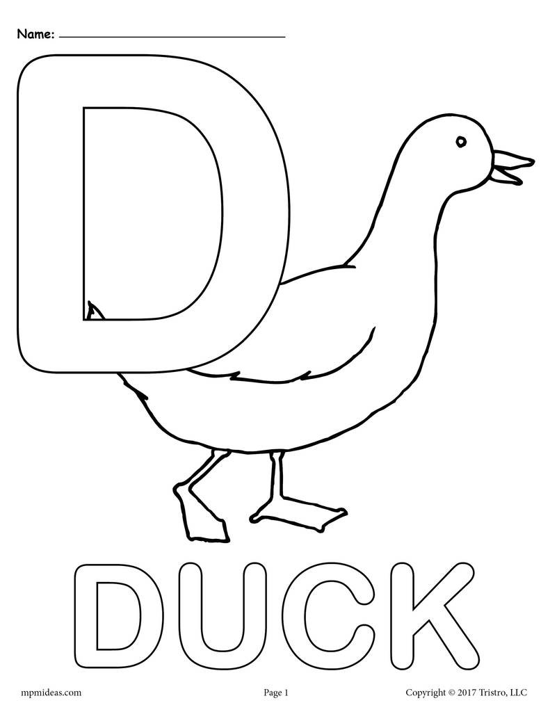 Letter D Coloring Pages For Toddlers
 Letter D Alphabet Coloring Pages 3 FREE Printable
