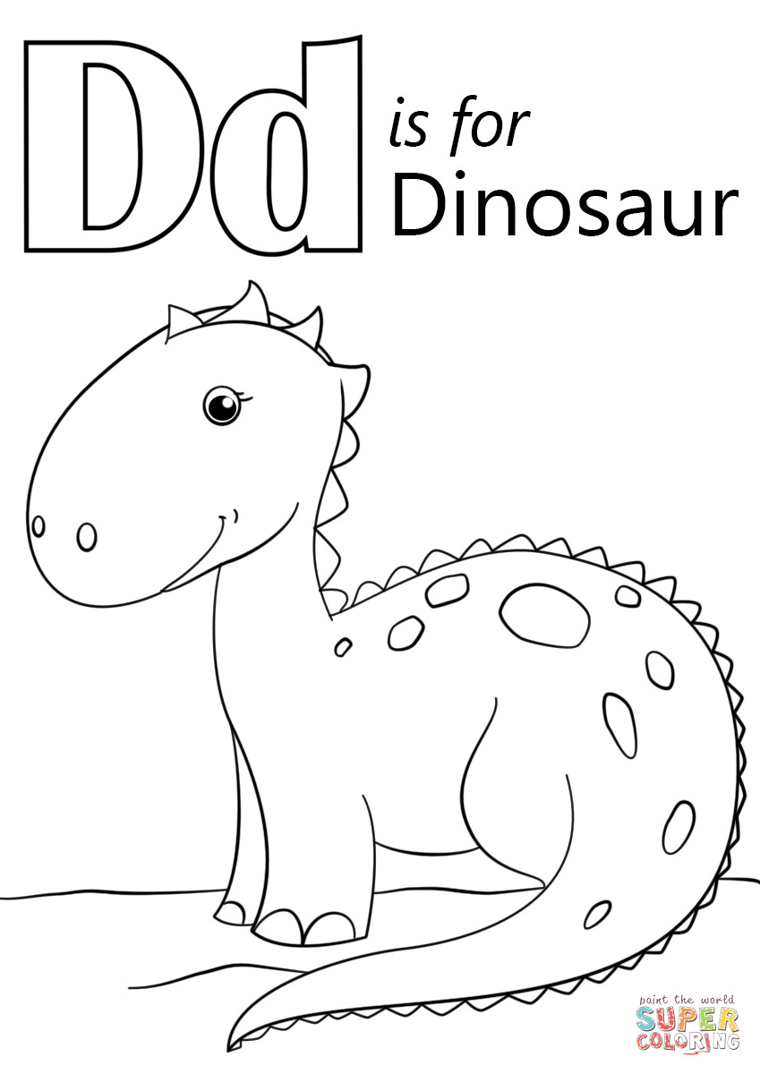 Letter D Coloring Pages For Toddlers
 Letter D is for Dinosaur coloring page