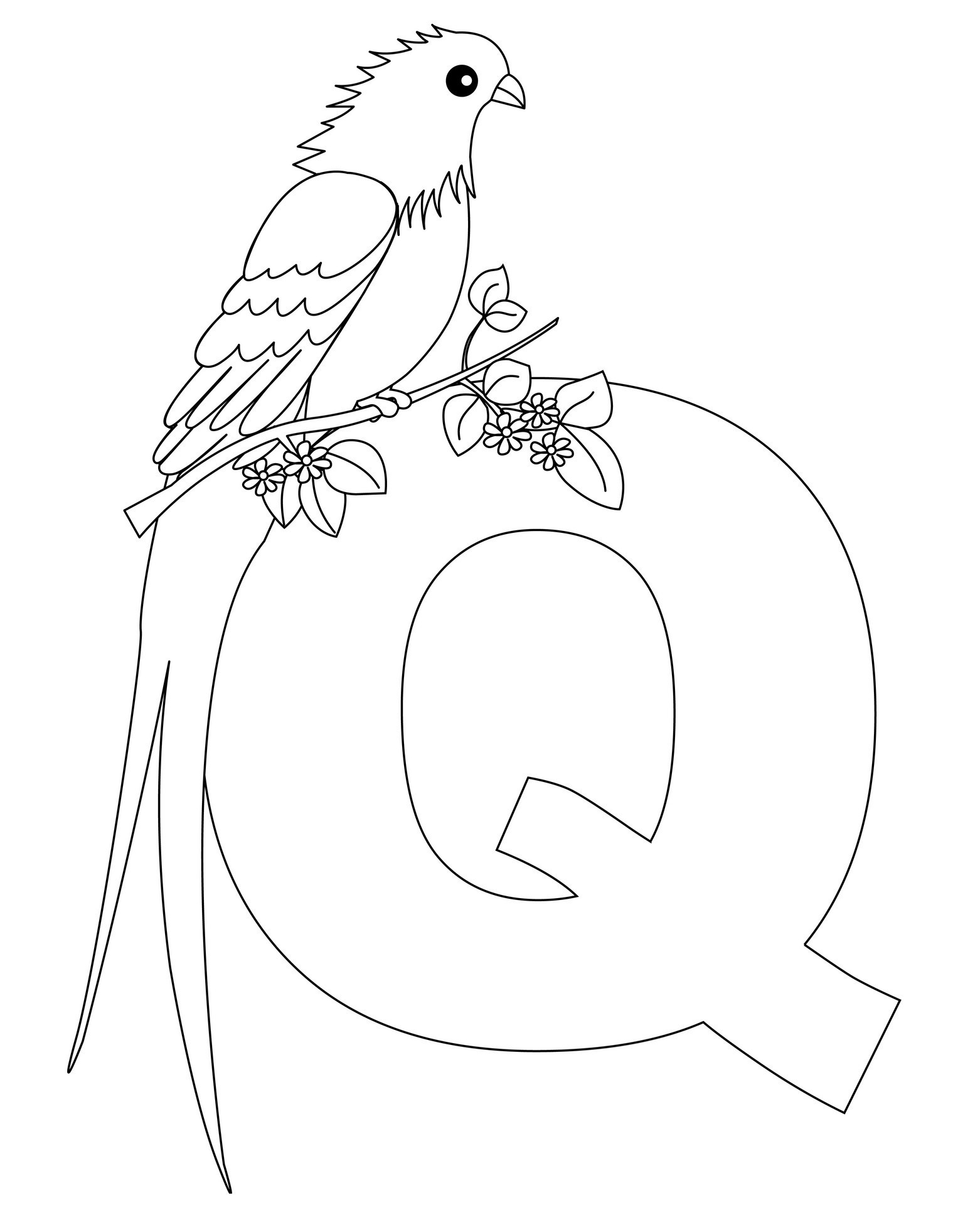 Letter Q Coloring Pages
 Free Printable Alphabet Coloring Pages for Kids Best