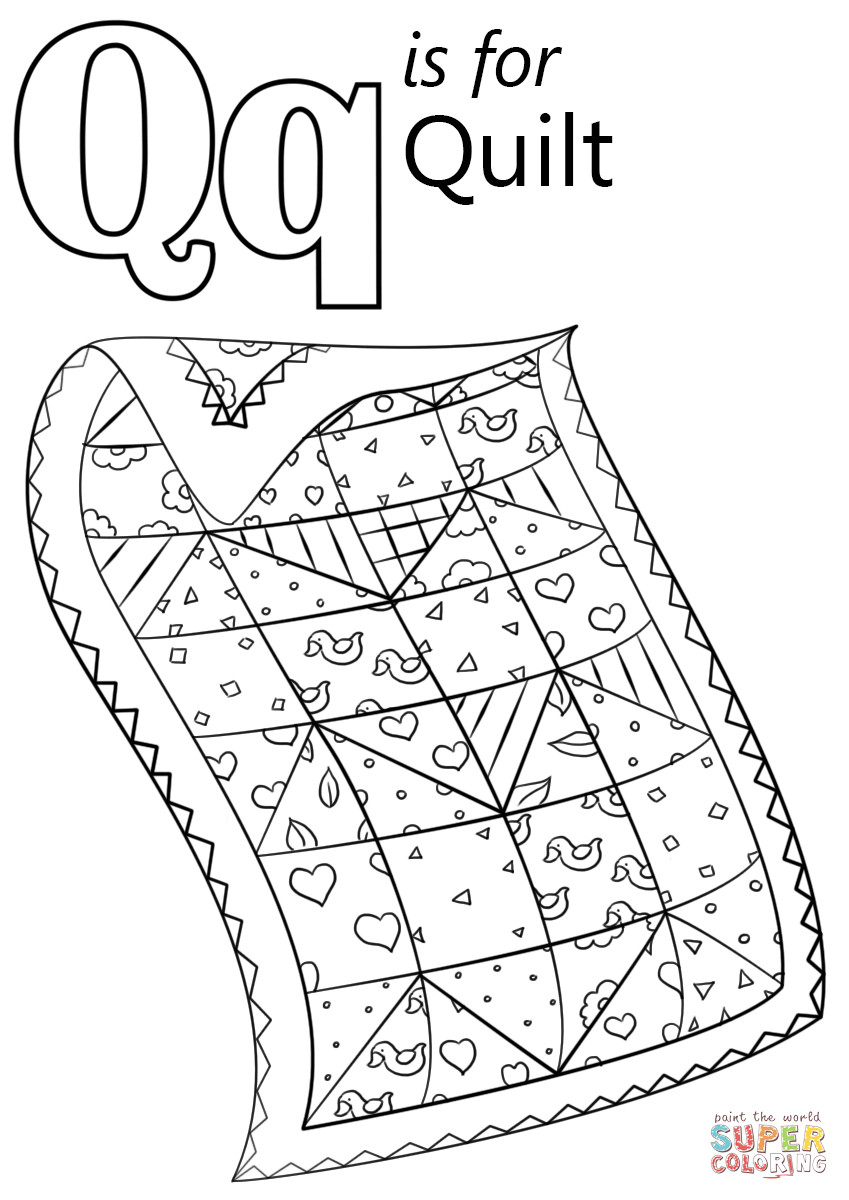 Letter Q Coloring Pages
 Letter Q is for Quilt coloring page