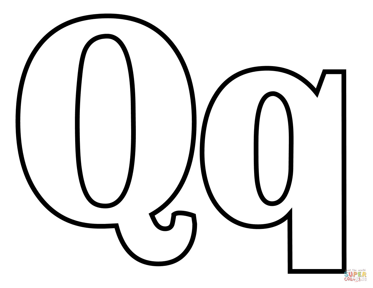 Letter Q Coloring Pages
 Classic Letter Q coloring page