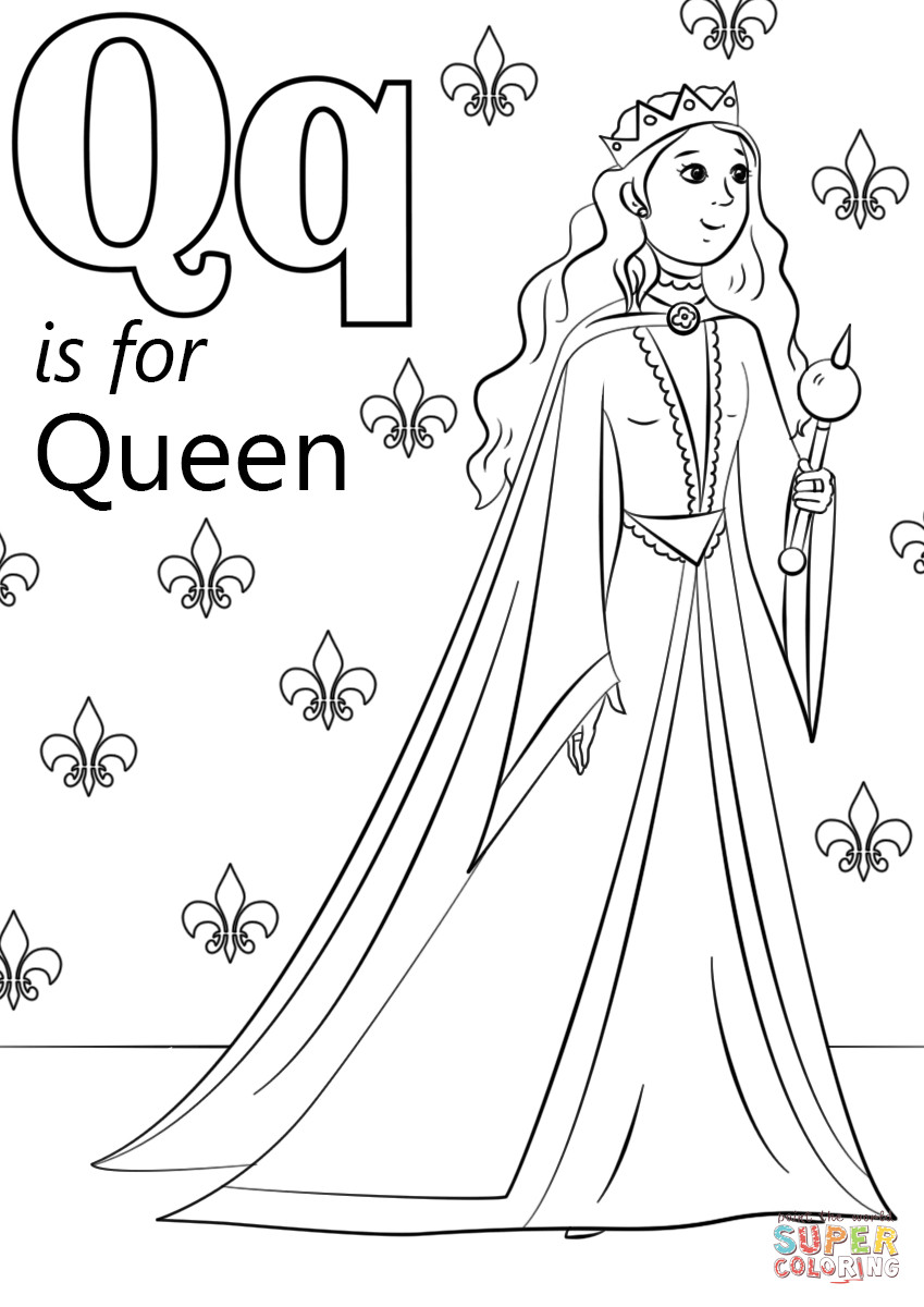 Letter Q Coloring Pages
 Letter Q is for Queen coloring page