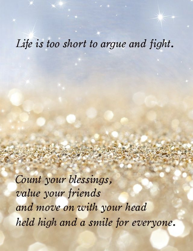 Life'S Too Short Quote
 Life is too short to argue and fight Count your blessings
