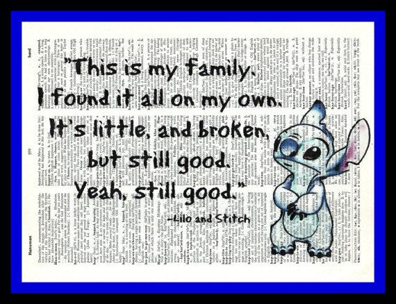Lilo And Stitch Quotes Family
 Buy Any 2 Prints 1 Free Family Lilo and Stitch Quote