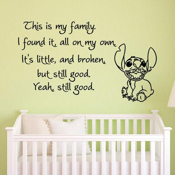 Lilo And Stitch Quotes Family
 Vinyl Wall Decals Quotes Lilo and Stitch This Is My Family