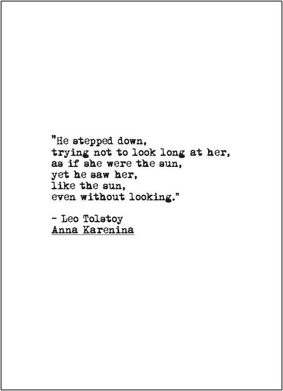 Literary Quotes About Marriage
 Anna Karenina love quote retro typewriter literary print