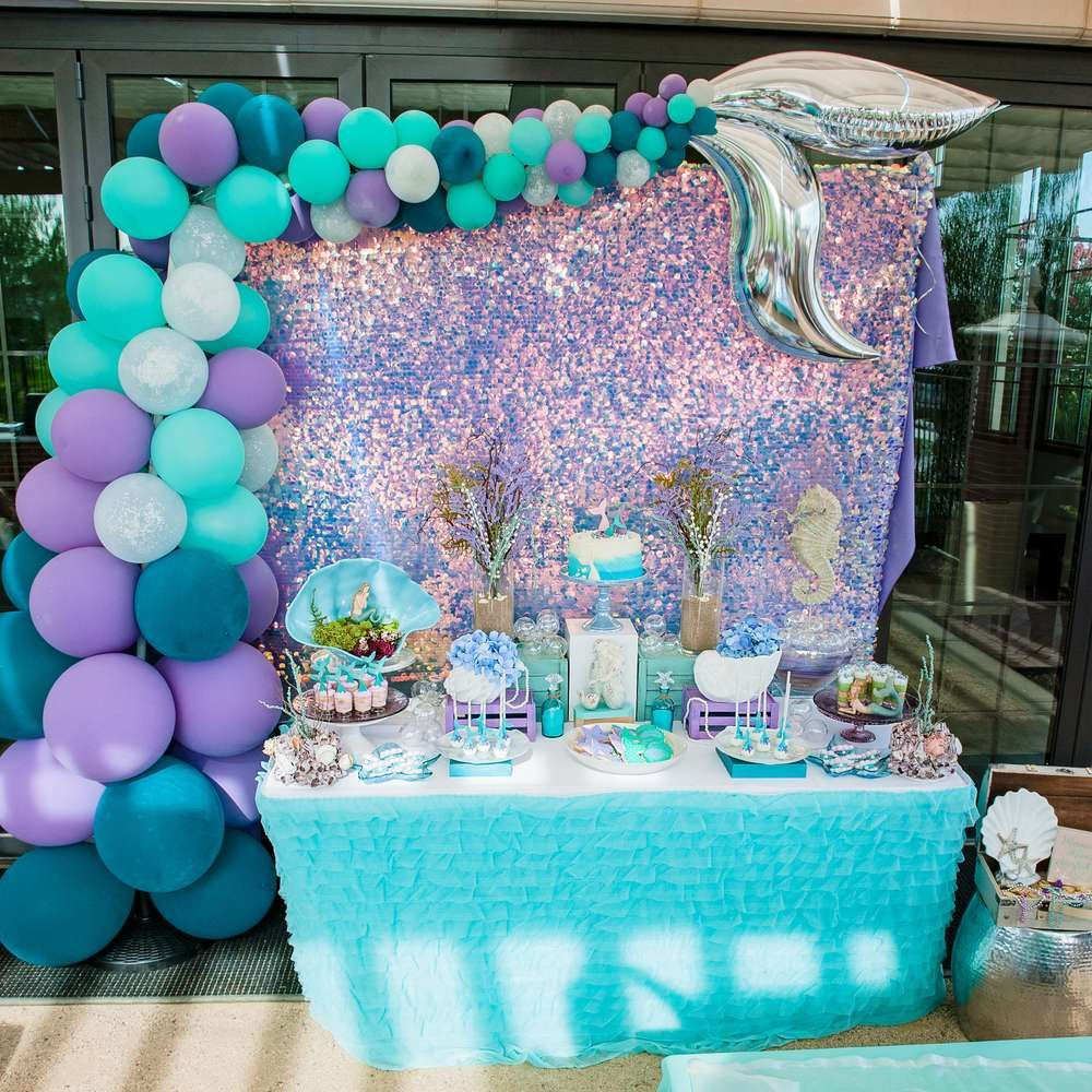 Little Mermaid Party Decoration Ideas
 This Mermaid Birthday Party is stunning Love the dessert