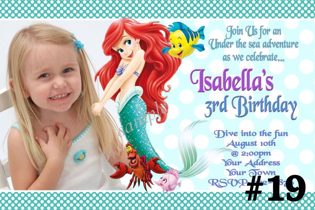Little Mermaid Party Invitation Ideas
 Ariel The Little Mermaid Printable Birthday by