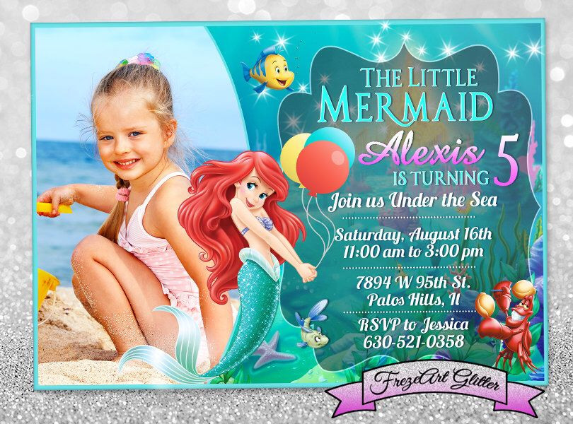 Little Mermaid Party Invitation Ideas
 Pin by Jessica Fernandez on Ally s 4th birthday in 2019