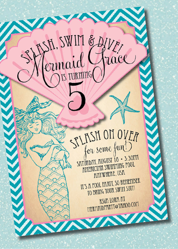 Little Mermaid Party Invitation Ideas
 14 Awesome Little Mermaid Birthday Party ideas