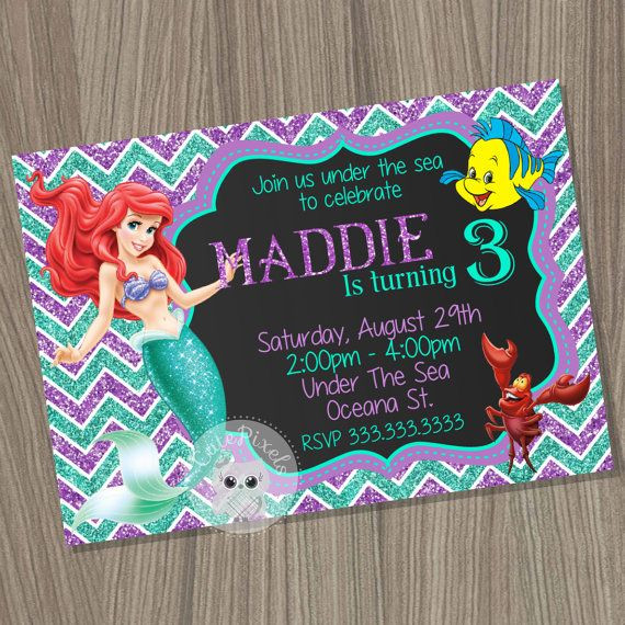 Little Mermaid Party Invitation Ideas
 25 best ideas about Little Mermaid Invitations on