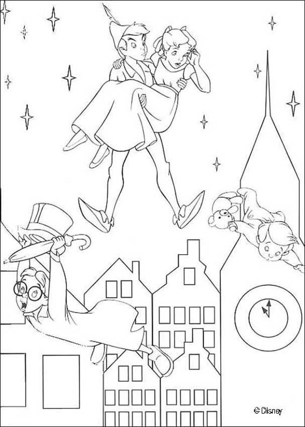 Lost Boys Coloring Pages Printable
 Peter pan and darling kids coloring pages Hellokids