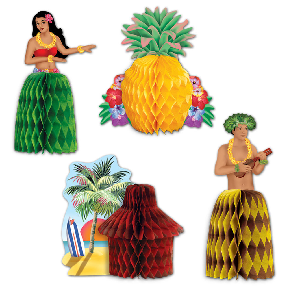 Luau Beach Party Ideas
 4 LUAU Tiki Beach Hawaiian Party MINI Table Decorations
