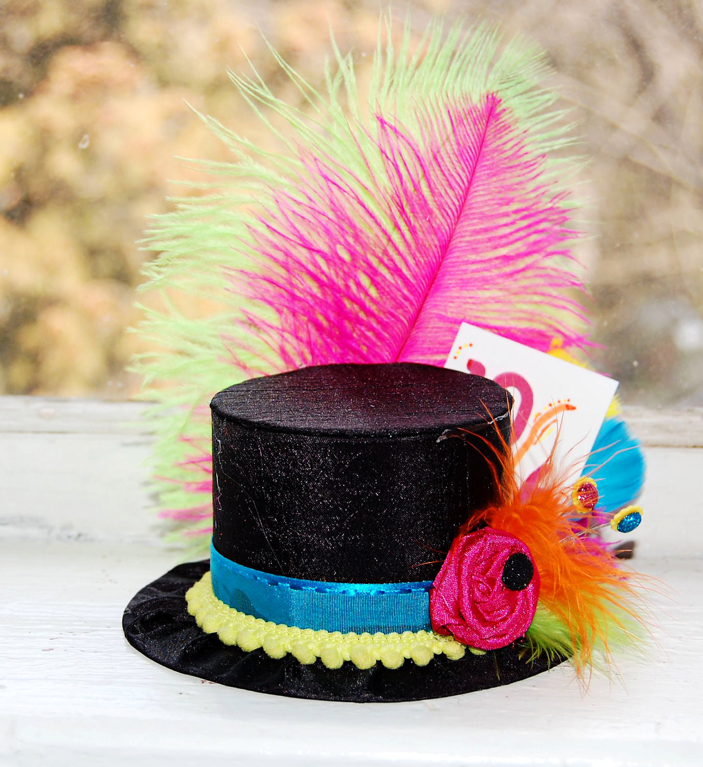 Mad Hatter Tea Party Hats Ideas
 Mad Hatter Mini Top Hat in NEON colors Alice in Wonderland