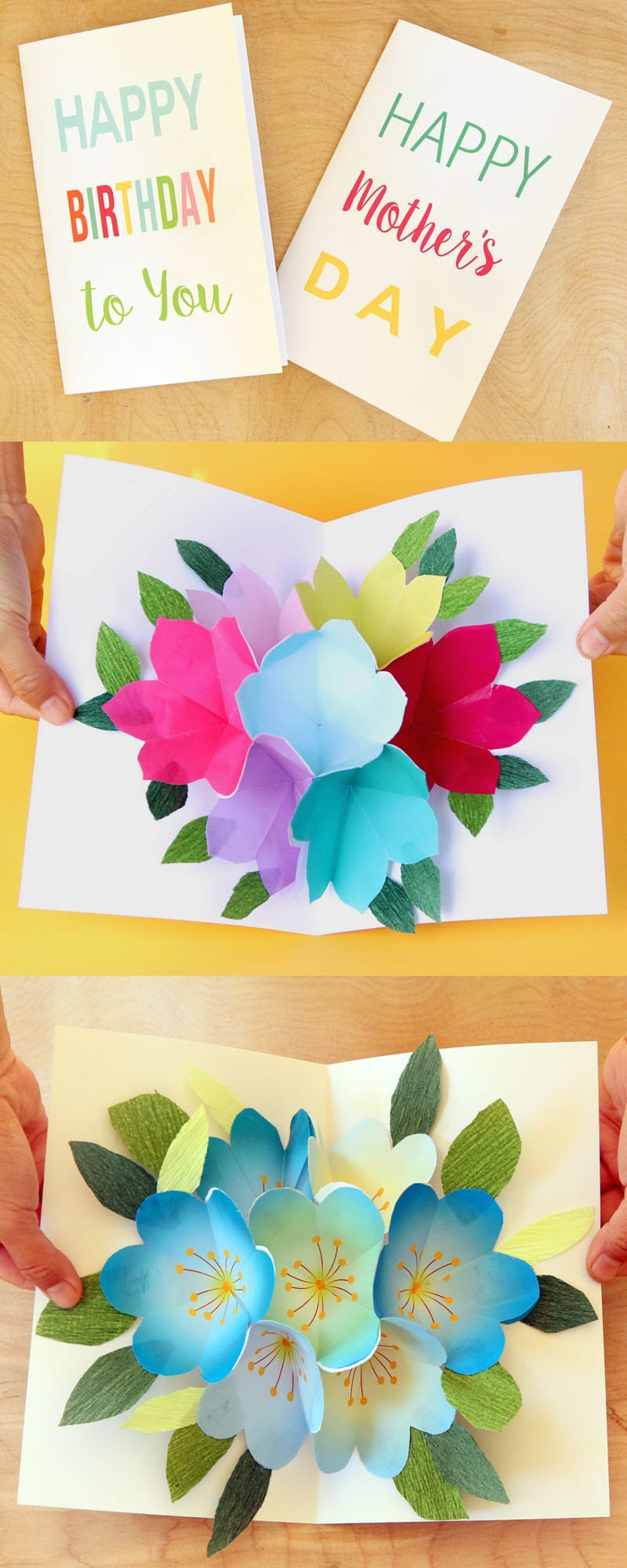 Making A Birthday Card
 Free Printable Happy Birthday Card with Pop Up Bouquet A