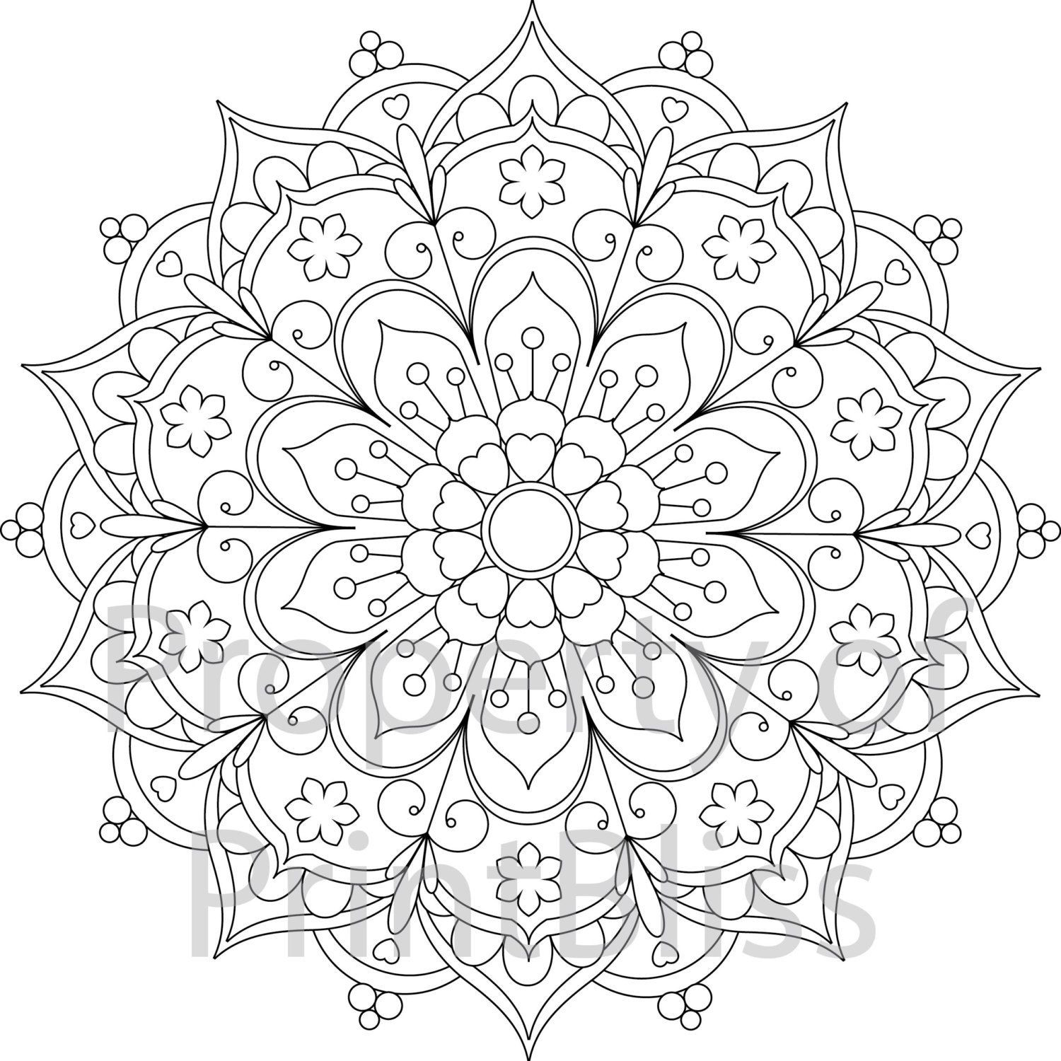 Mandala Coloring Pages Printable
 25 Flower Mandala printable coloring page by PrintBliss
