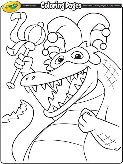 Mardi Gras Coloring Pages Free Printable
 Mardi Gras Alligator Coloring Page
