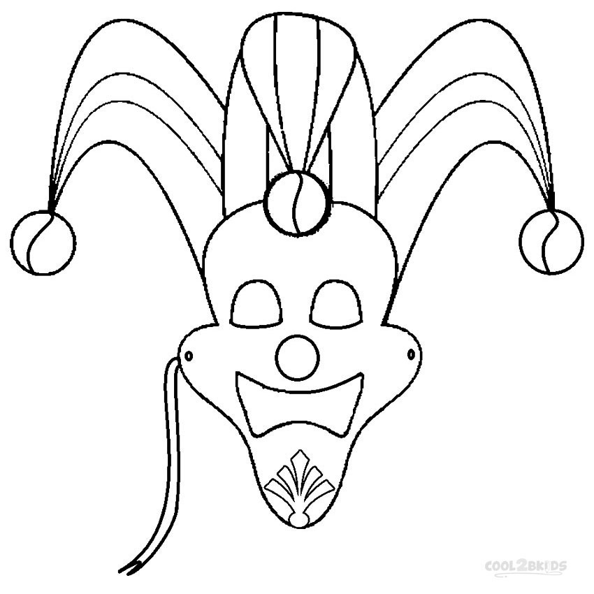 Mardi Gras Coloring Pages Free Printable
 Printable Mardi Gras Coloring Pages For Kids