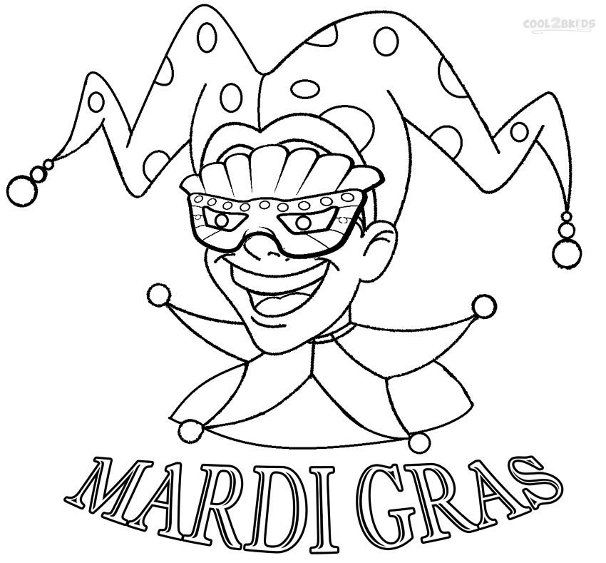 Mardi Gras Coloring Pages Free Printable
 Printable Mardi Gras Coloring Pages For Kids