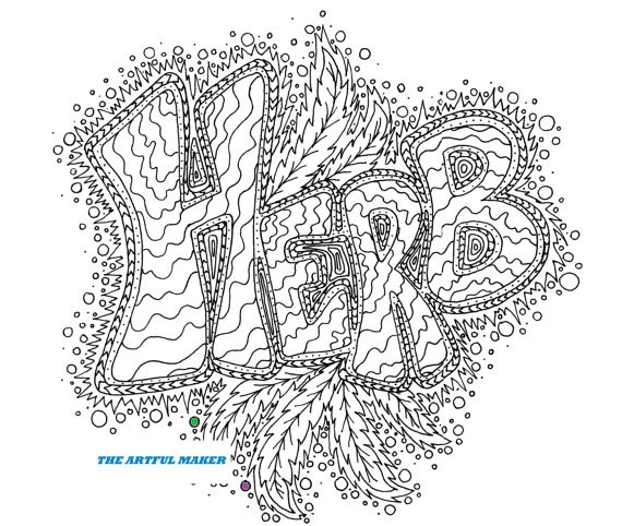 Marijuana Coloring Book
 Herb Adult Coloring Page by The Artful Maker