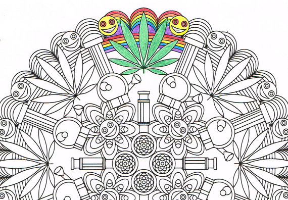 Marijuana Coloring Book
 Mandala Coloring Page Marijuandala printable coloring page